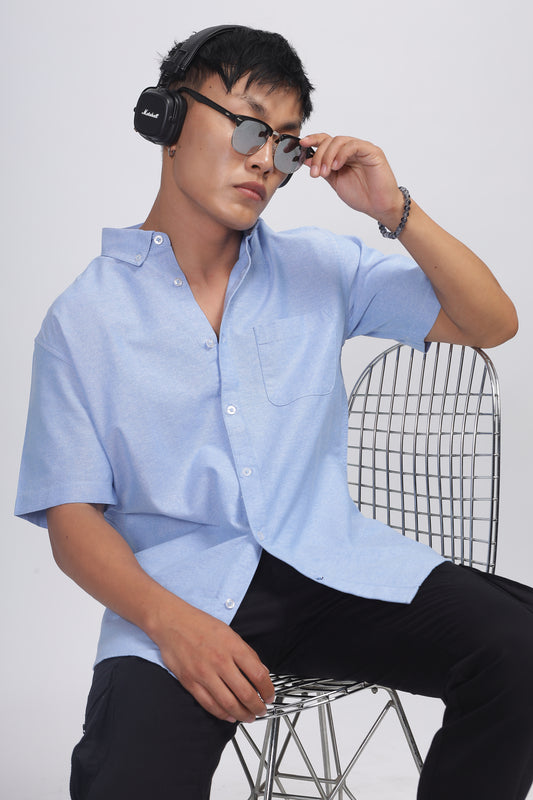 Uri Blue Button Down Oxford Shirt