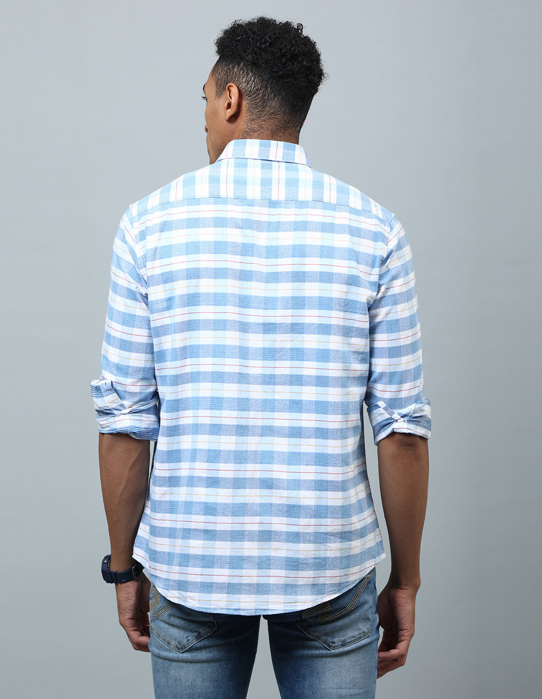 Men Multicolor Dobby Casual Shirt - Kashyap Global Lifestyles LLP
