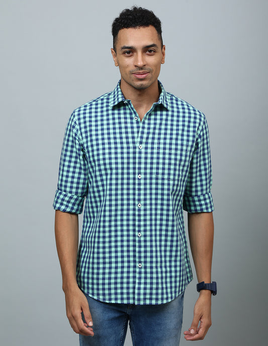 Men Green Regular Fit Casual Shirt - Kashyap Global Lifestyles LLP