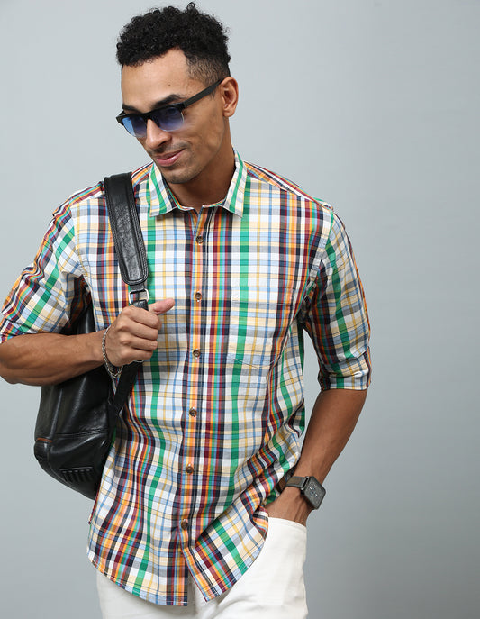 Men Multicolor Checked Casual Shirt - Kashyap Global Lifestyles LLP