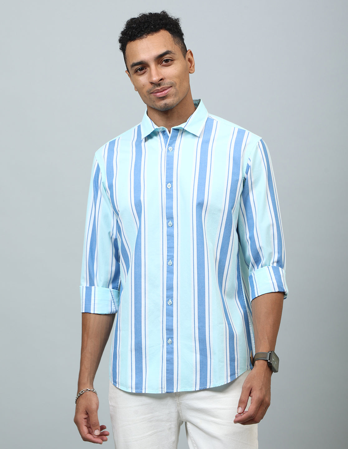 Men Multi Vertical Striped Cotton Casual Shirt - Kashyap Global Lifestyles LLP