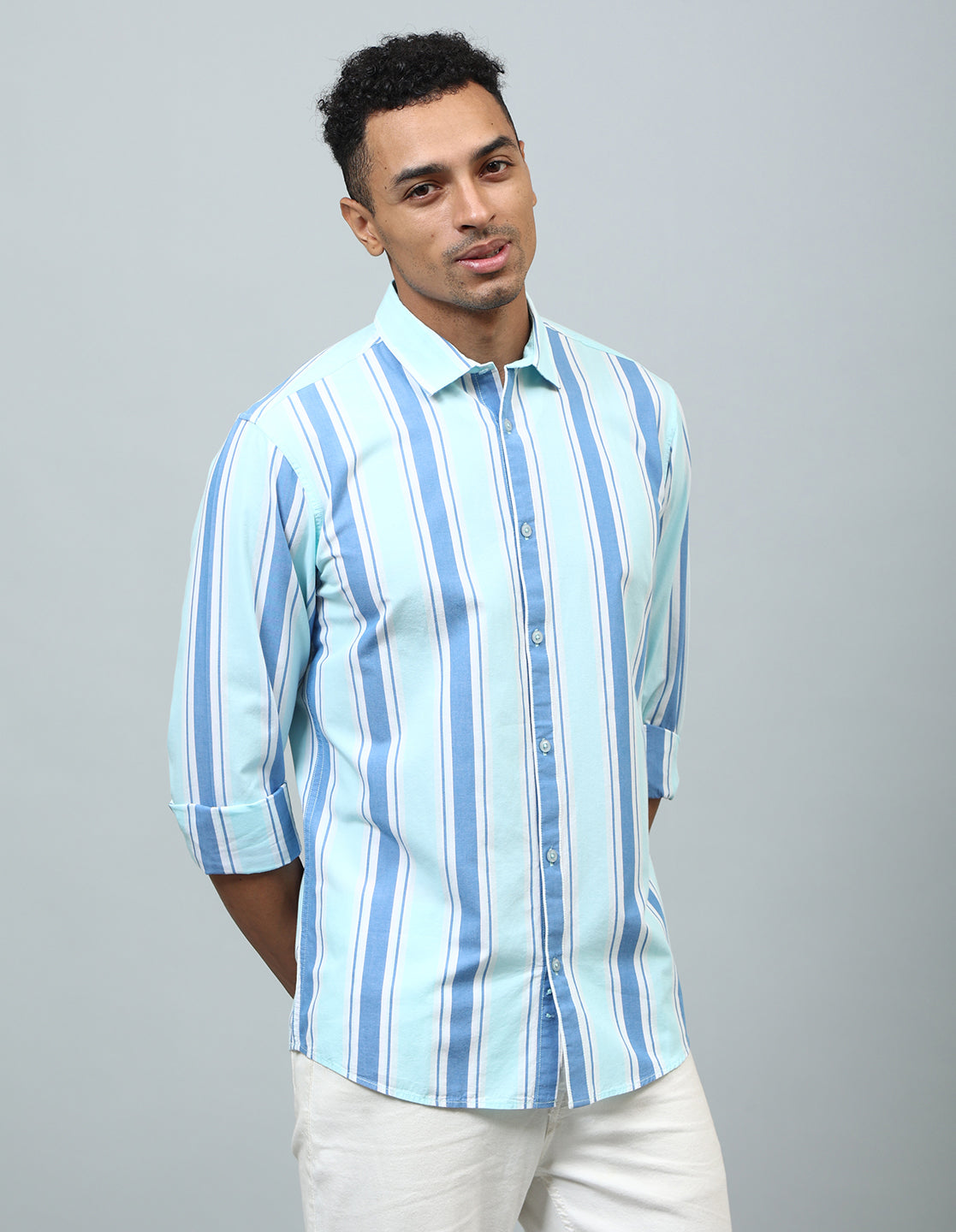 Men Multi Vertical Striped Cotton Casual Shirt - Kashyap Global Lifestyles LLP