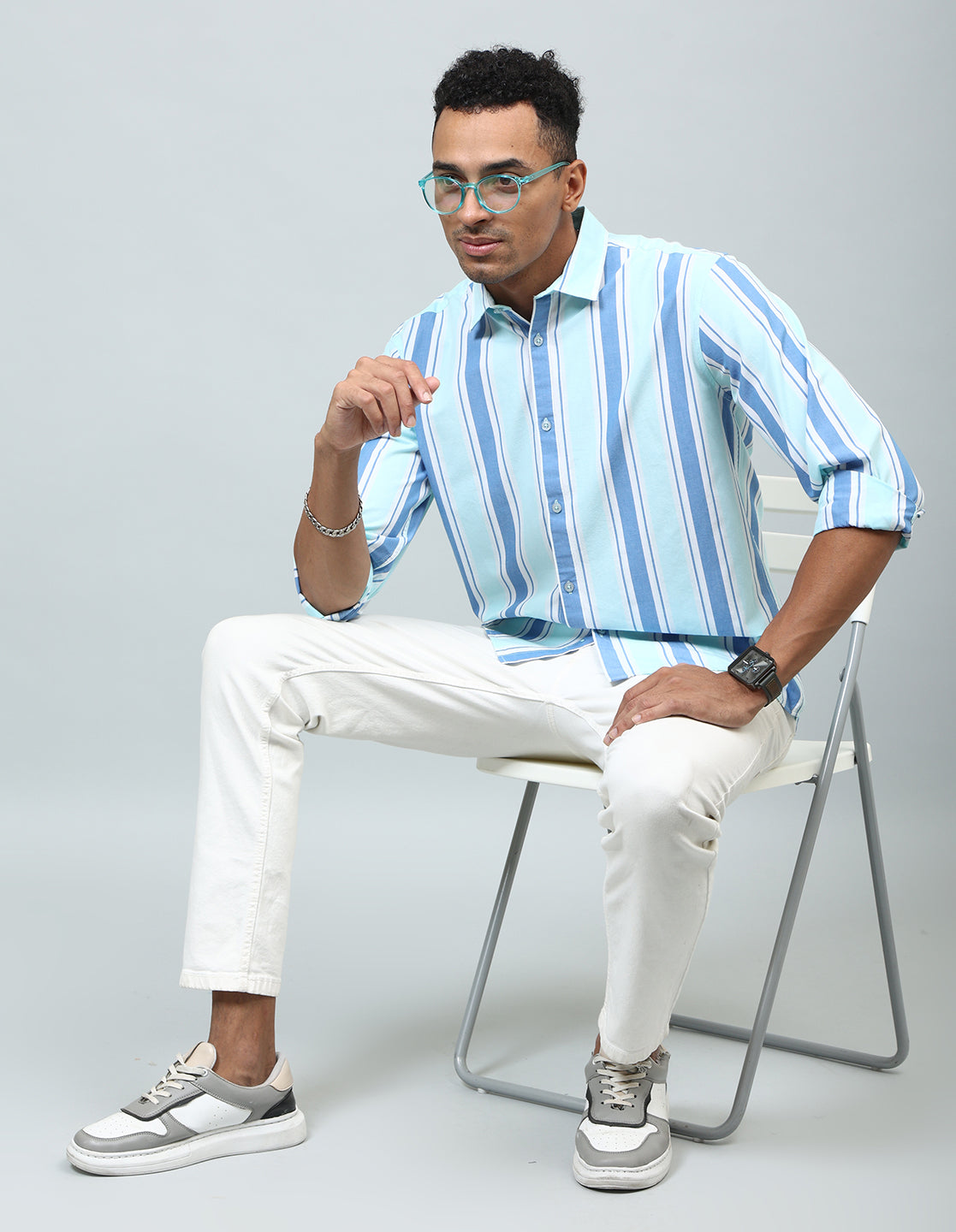 Men Multi Vertical Striped Cotton Casual Shirt - Kashyap Global Lifestyles LLP