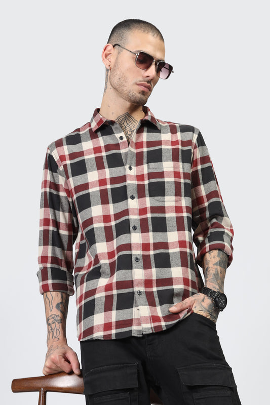 Uri Men Multi Flannel Checks Cotton Shirt