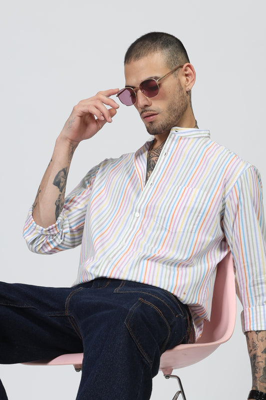 Uri Multicolor Rainbow Stripe Shirt