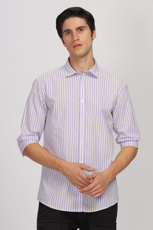 Uri Purple Stripe Full Sleeve Shirt