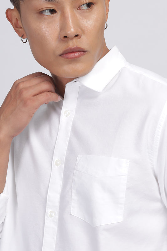 Uri Classic White Oxford Solid Shirt