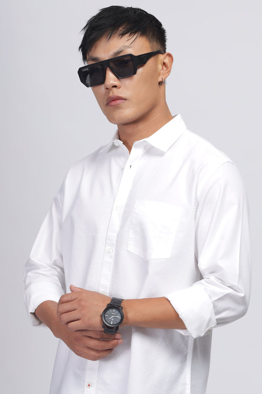 Uri Classic White Oxford Solid Shirt