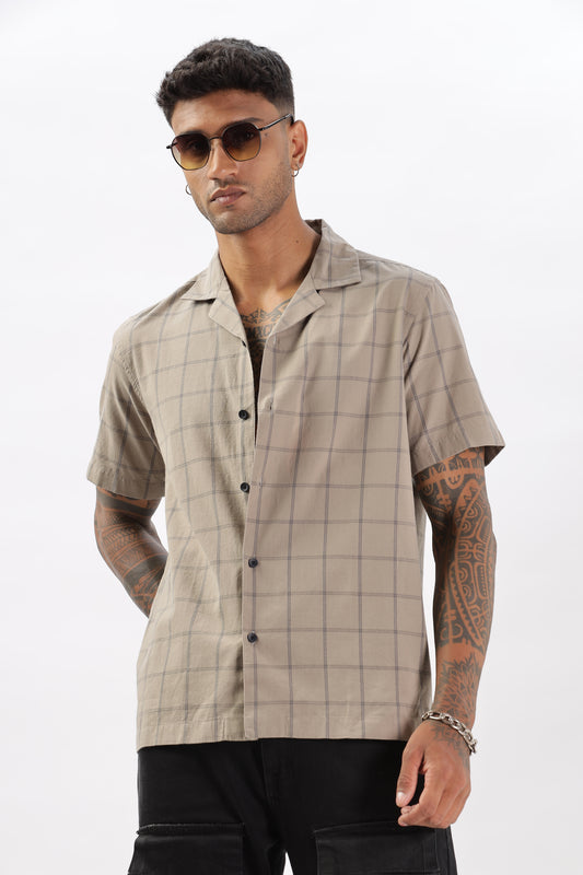 Uri Brown Checked Cotton Casual Shirt