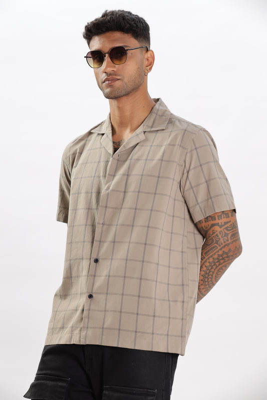 Uri Brown Checked Cotton Casual Shirt