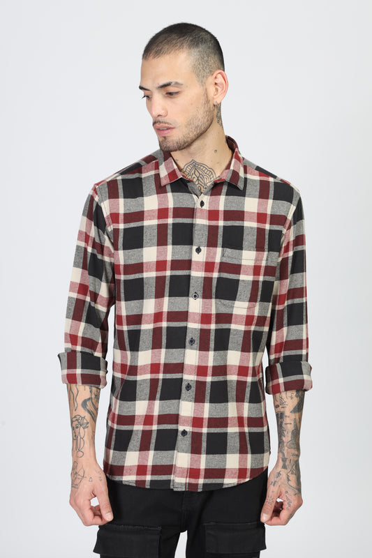 Uri Men Multi Flannel Checks Cotton Shirt