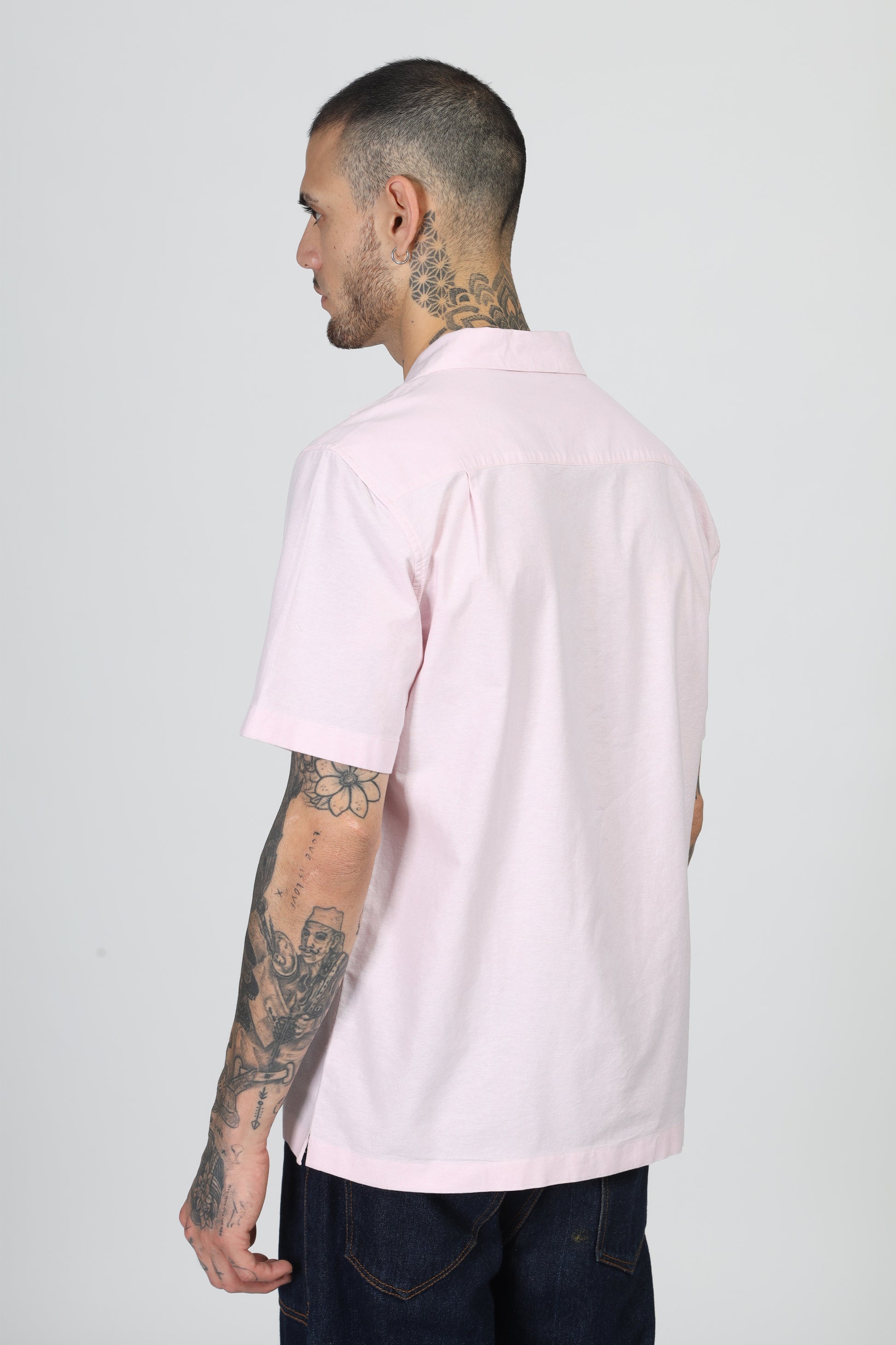 Uri Cuban Collar Pink Oxford Shirt - Kashyap Global Lifestyles LLP