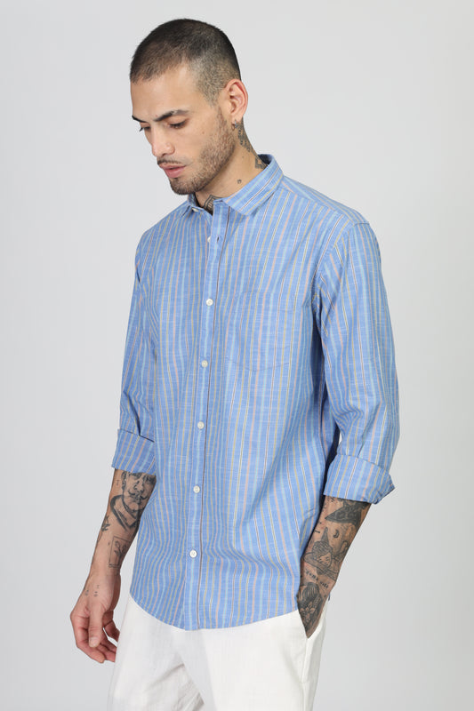 Uri Blue Stripe Full Sleeve Shirt