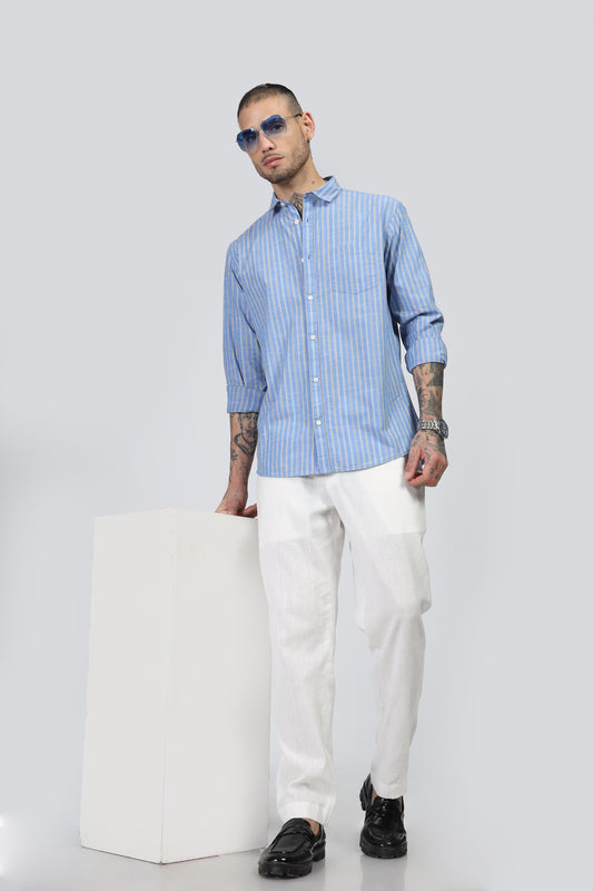 Uri Blue Stripe Full Sleeve Shirt