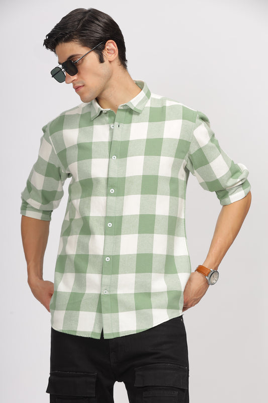 Uri Green Checked Flannel Shirt