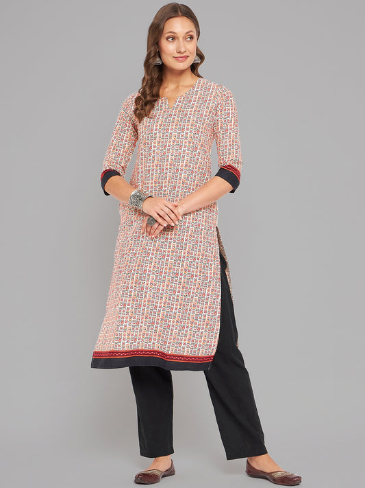 Women Multicolor Printed Straight Kurta - Kashyap Global Lifestyles LLP