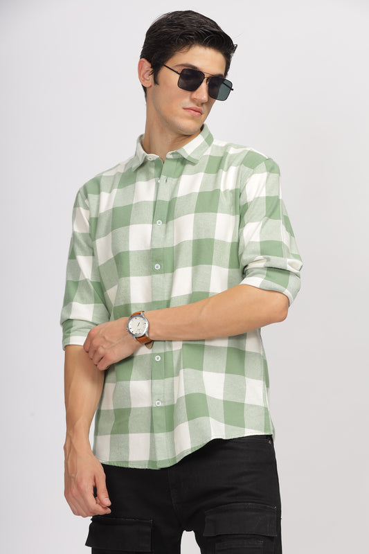 Uri Green Checked Flannel Shirt