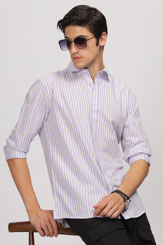 Uri Purple Stripe Full Sleeve Shirt