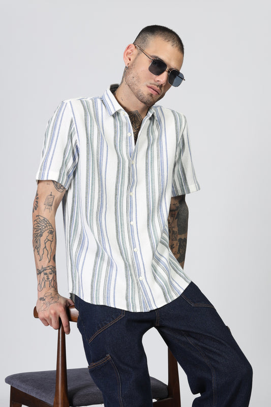 Uri Multicolor Matte Weave Half Sleeve Shirt - Kashyap Global Lifestyles LLP
