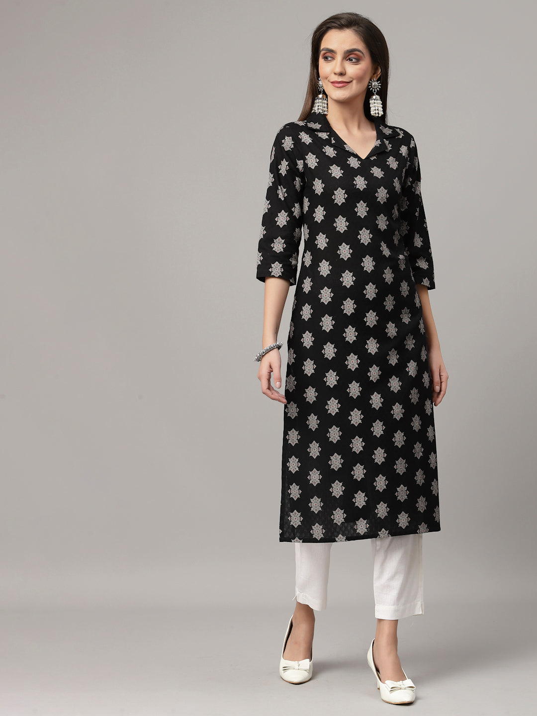 Women Dobby Cotton Collar Neck - Kashyap Global Lifestyles LLP