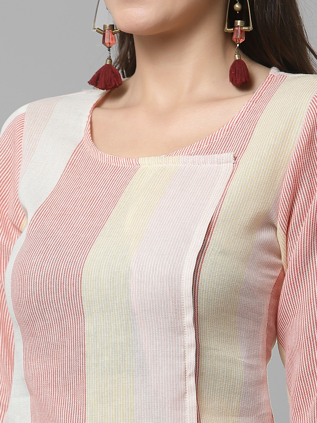 Women Multicolor Striped Cotton Kurta - Kashyap Global Lifestyles LLP