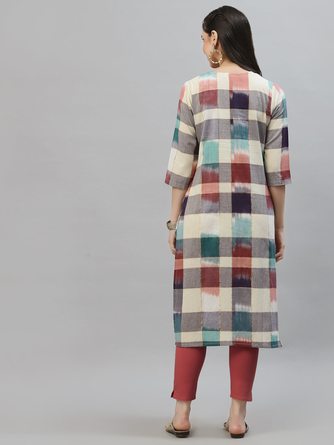 Women Ikat Woven Design Kurta - Kashyap Global Lifestyles LLP