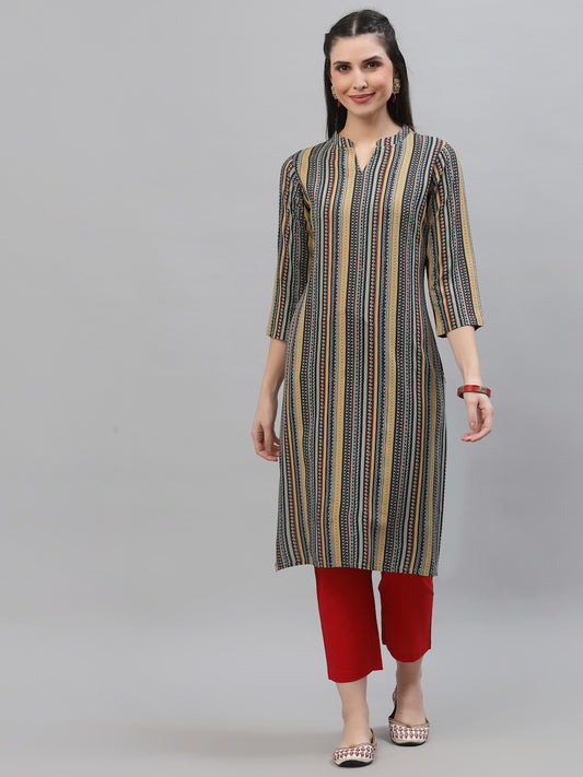 Women Multicolor Printed Viscose Kurta - Kashyap Global Lifestyles LLP