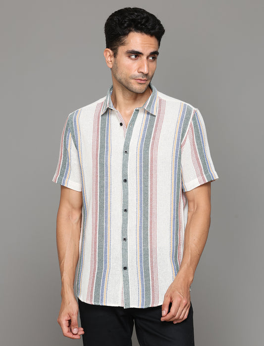Uri Matte Weave Multicolor Casual Shirt