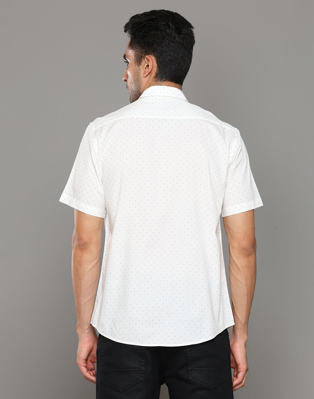 Men White Printed Short Sleeves Shirt - Kashyap Global Lifestyles LLP