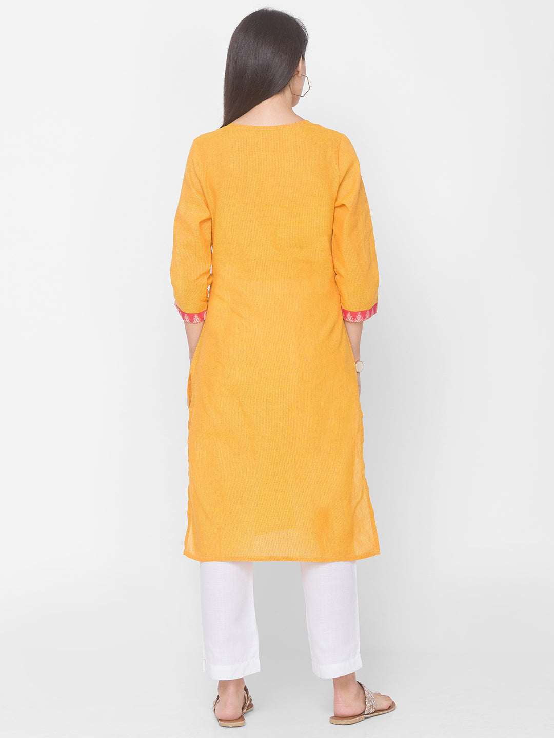 Women Mustard Yoke Design Kurta - Kashyap Global Lifestyles LLP