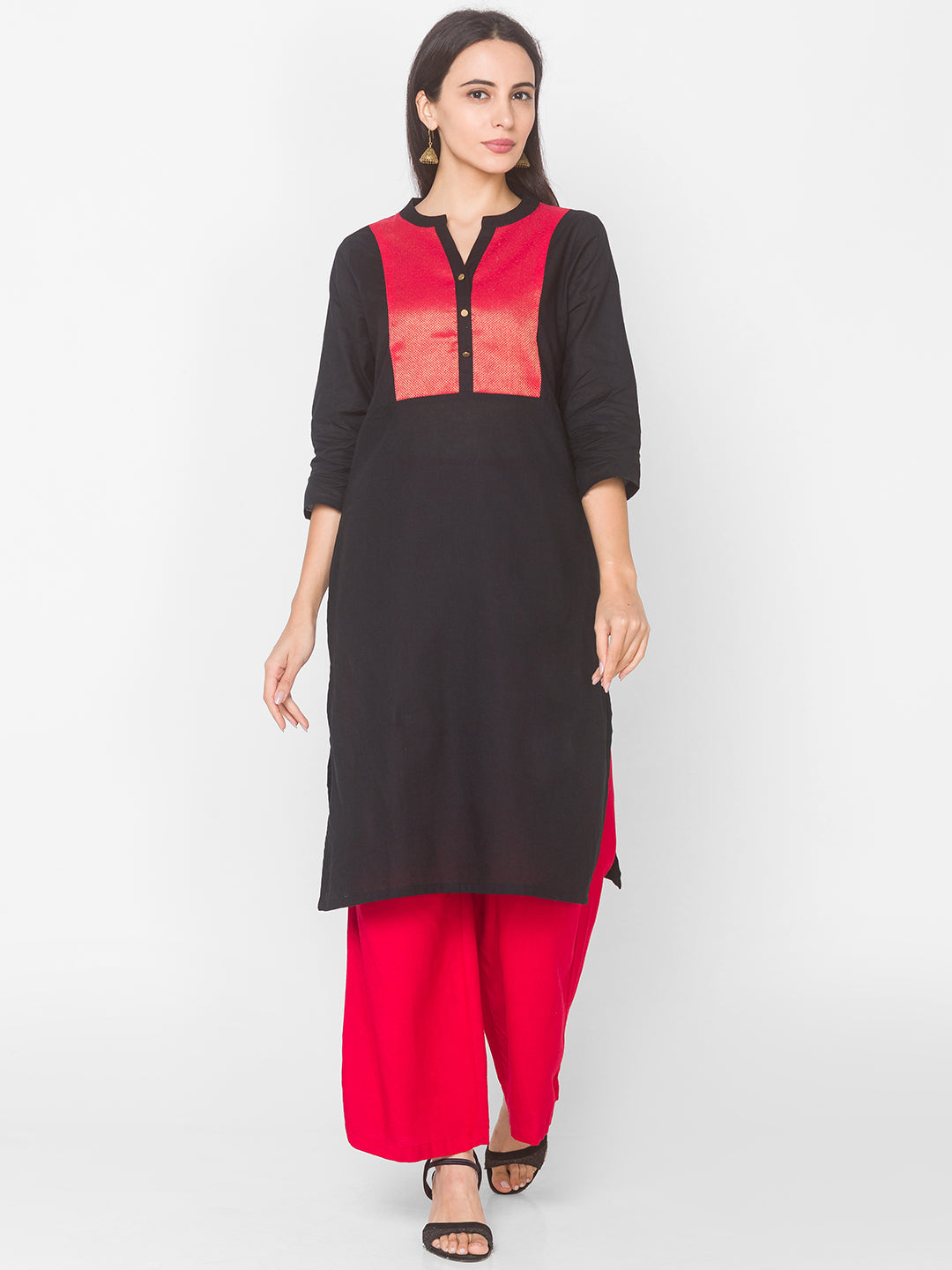 Women Black Yoke Design Kurta - Kashyap Global Lifestyles LLP