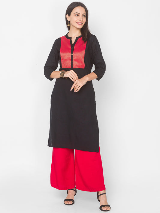 Women Black Yoke Design Kurta - Kashyap Global Lifestyles LLP